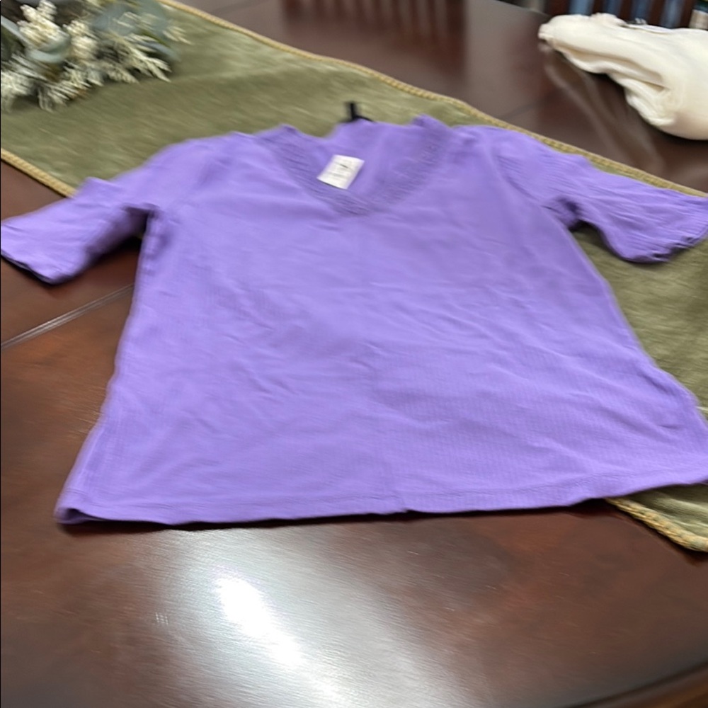 Purple V-Neck Top
